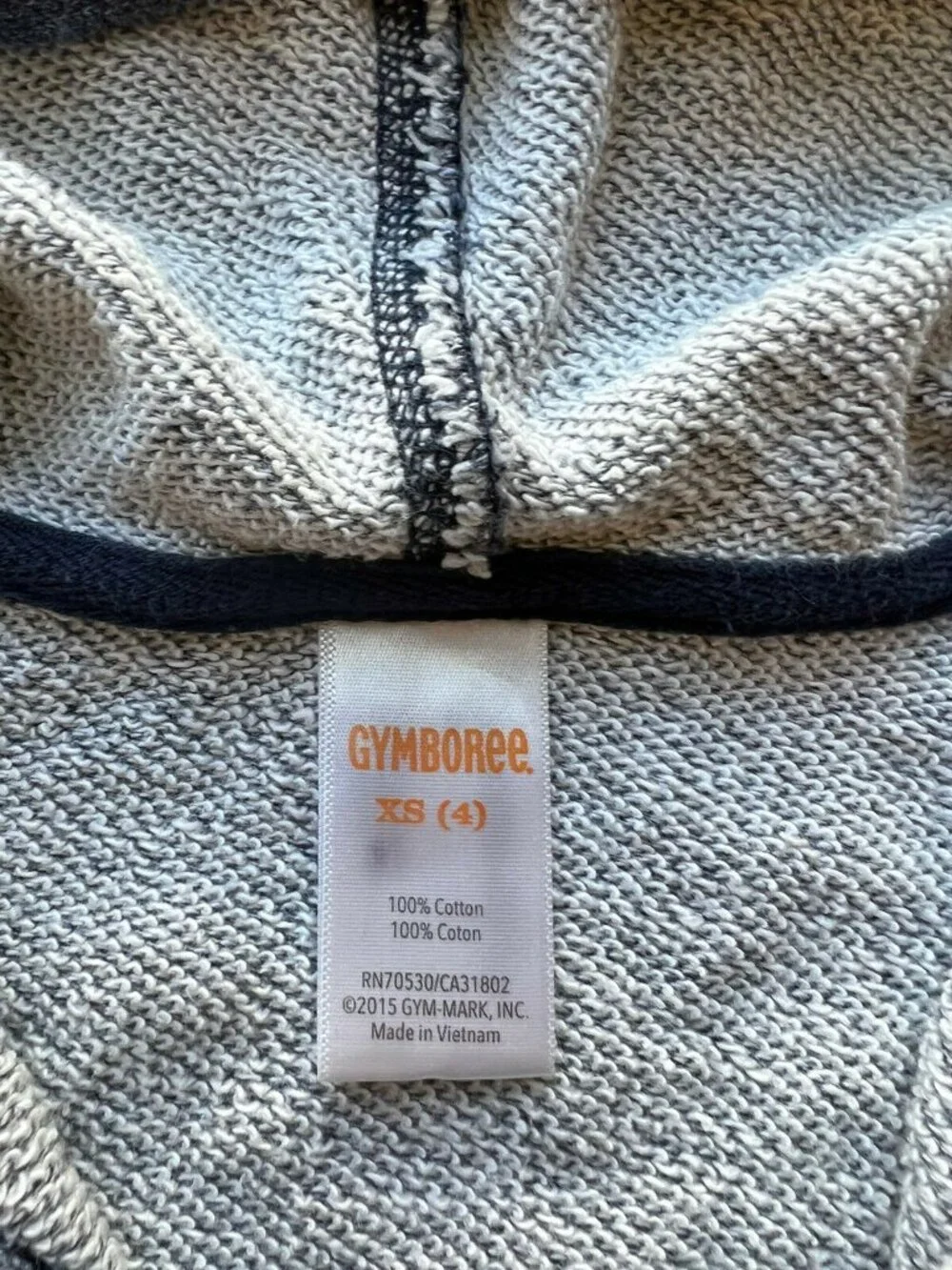 GYMBOREE Full Zip Up Hoodie Sweatshirt French Terry Denim Blue XS 4 Boys Toddler